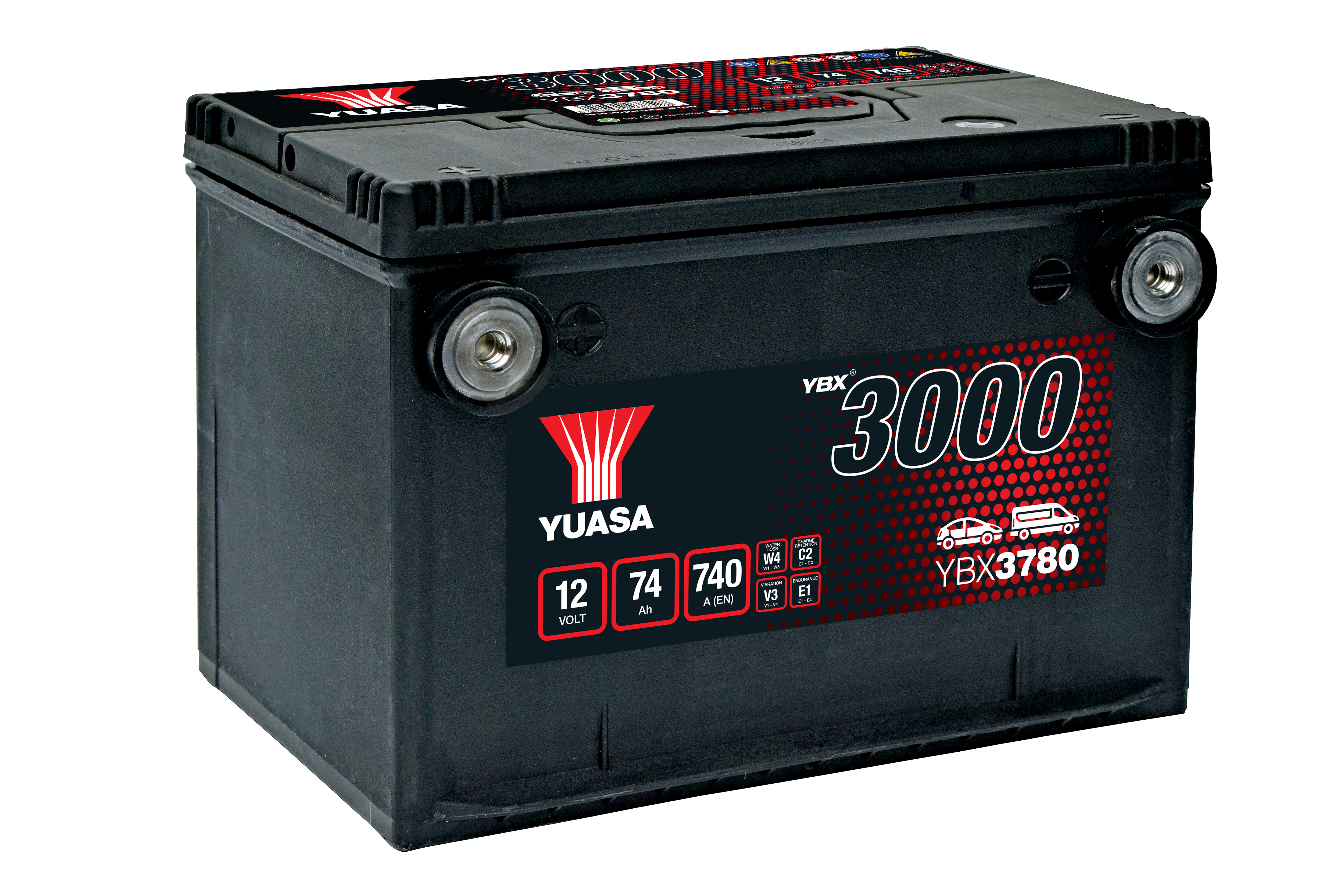 YUASA Starterbatterie YBX3000 SMF 12 V, 74 Ah, 740 A ybx3780 12V 68Ah 740A