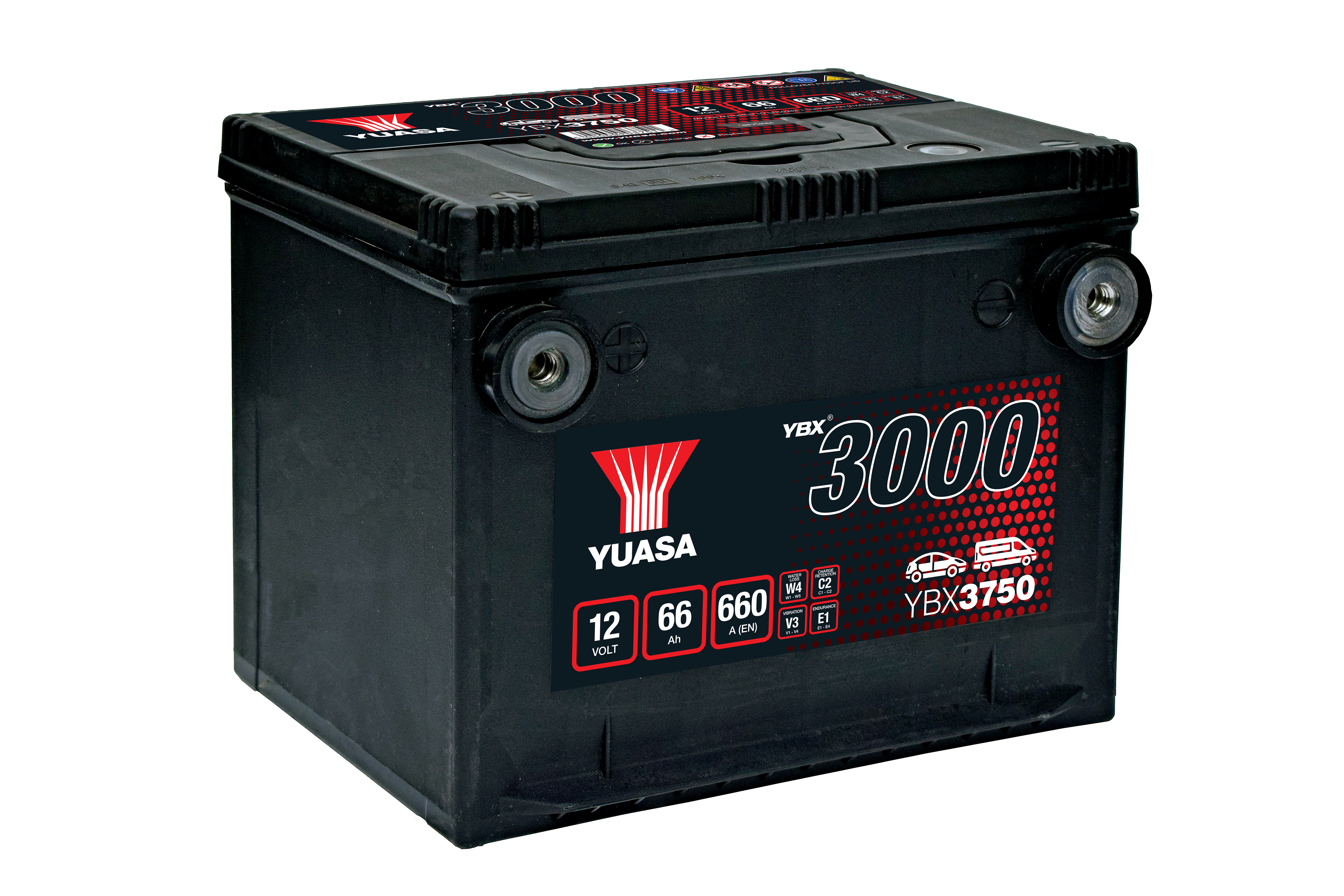 YUASA Starterbatterie YBX3000 SMF 12 V, 66 Ah, 660 A ybx3750 12V 68Ah 660A