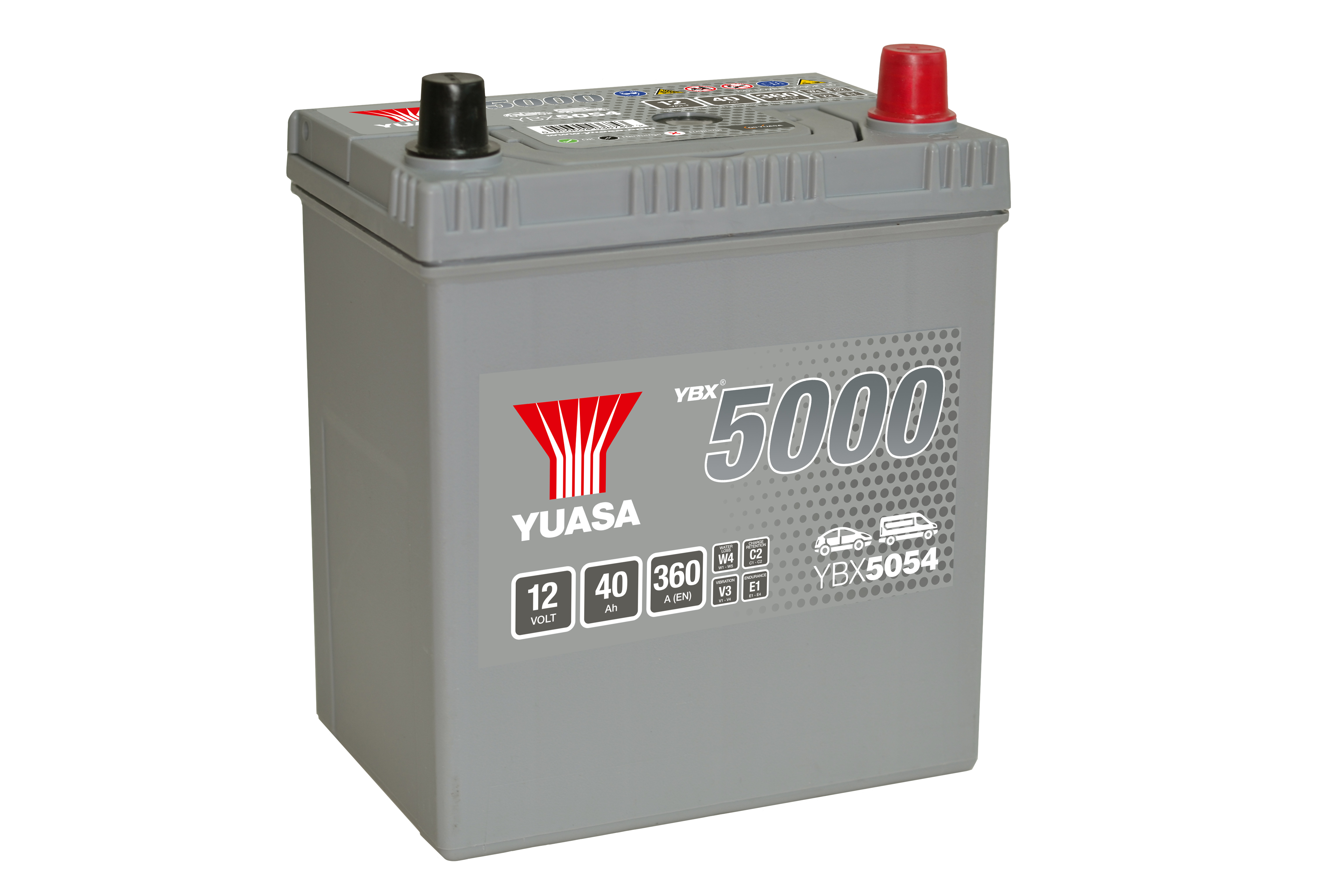 YUASA Starterbatterie YBX5000 SMF Silver High Performance 12 V, 40 Ah, 360 A ybx5054 12V 68Ah 360A für Citroën/Peugeot HONDA