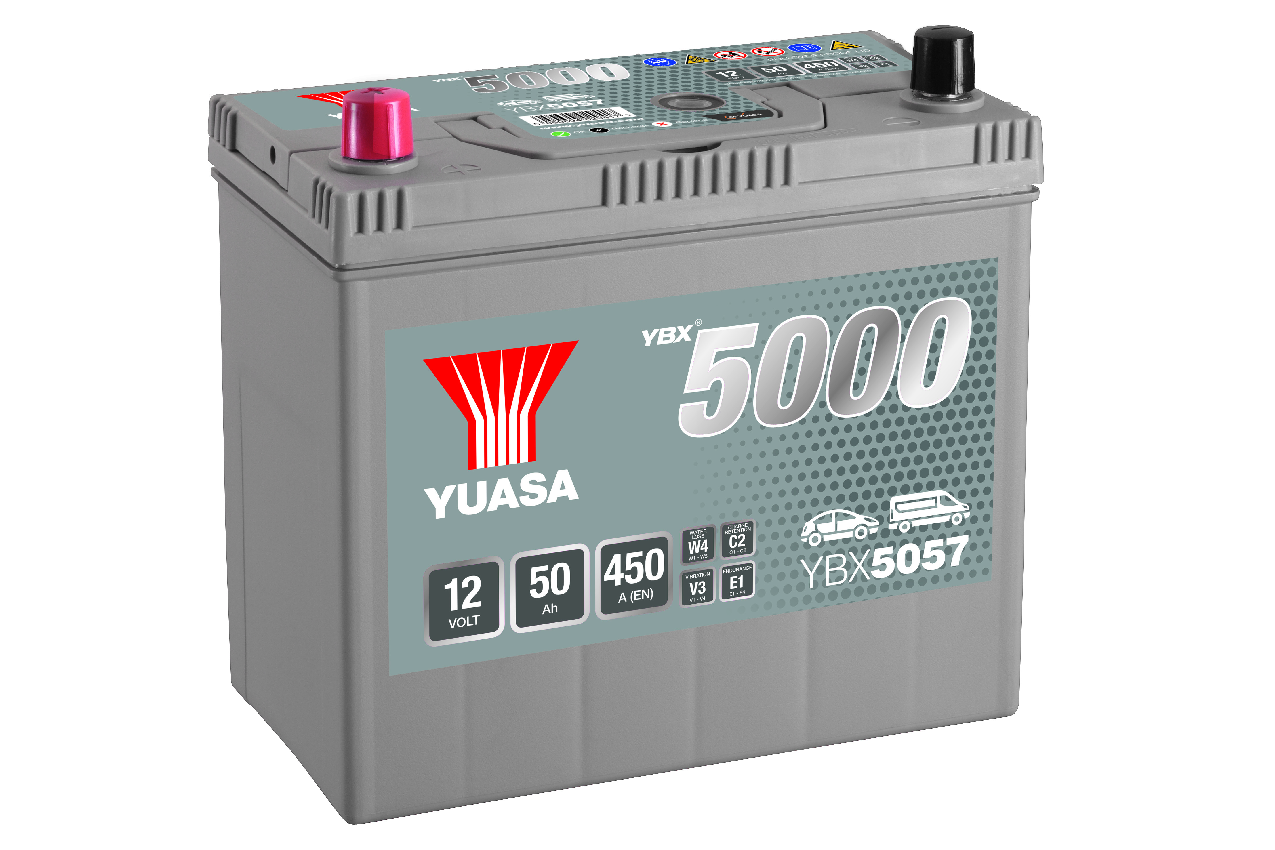 YUASA Starterbatterie YBX5000 SMF Silver High Performance 12 V, 50 Ah, 450 A ybx5057 12V 68Ah 450A