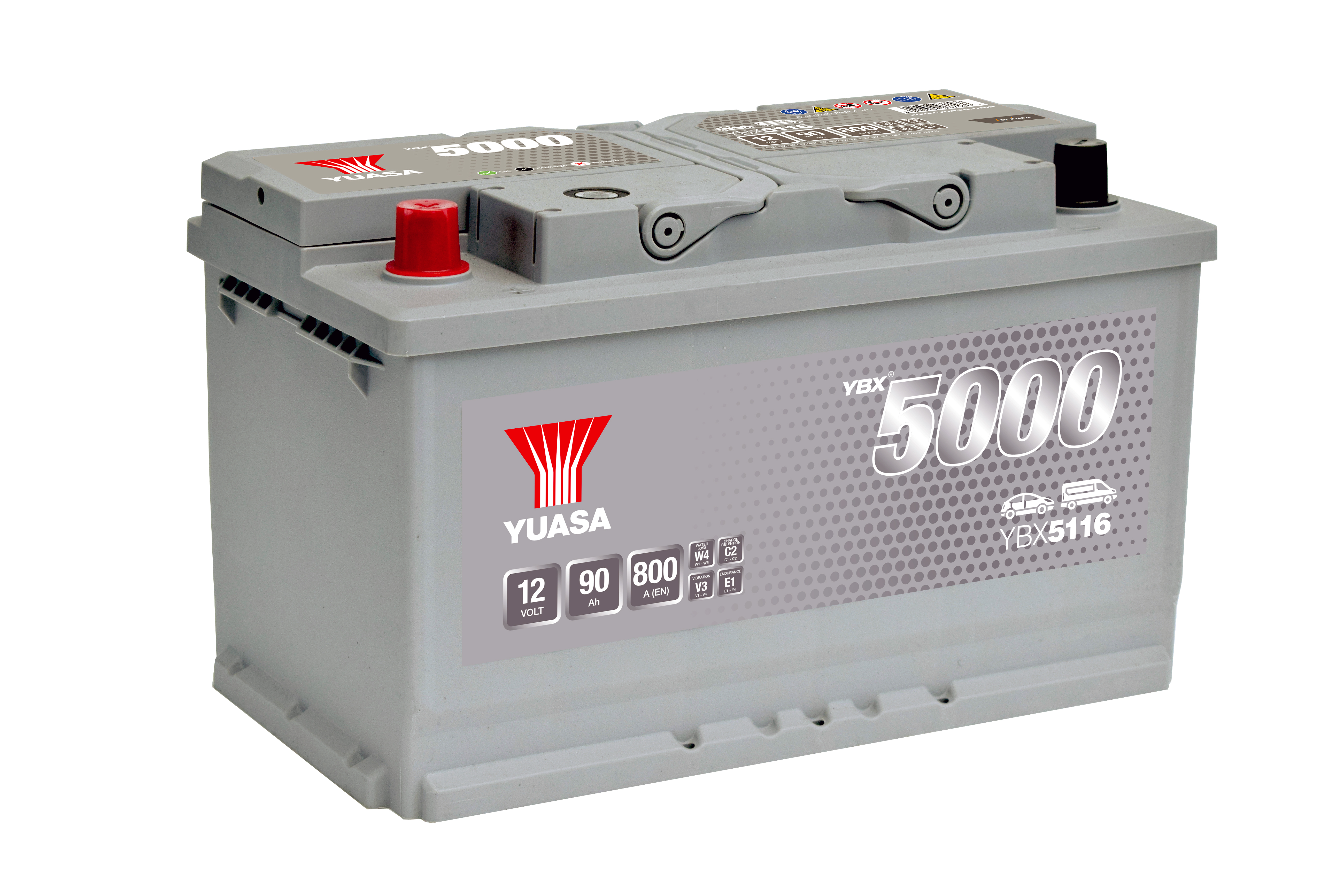 YUASA Starterbatterie YBX5000 SMF Silver High Performance 12 V, 90 Ah, 800 A ybx5116 12V 68Ah 800A für Opel Vaughall