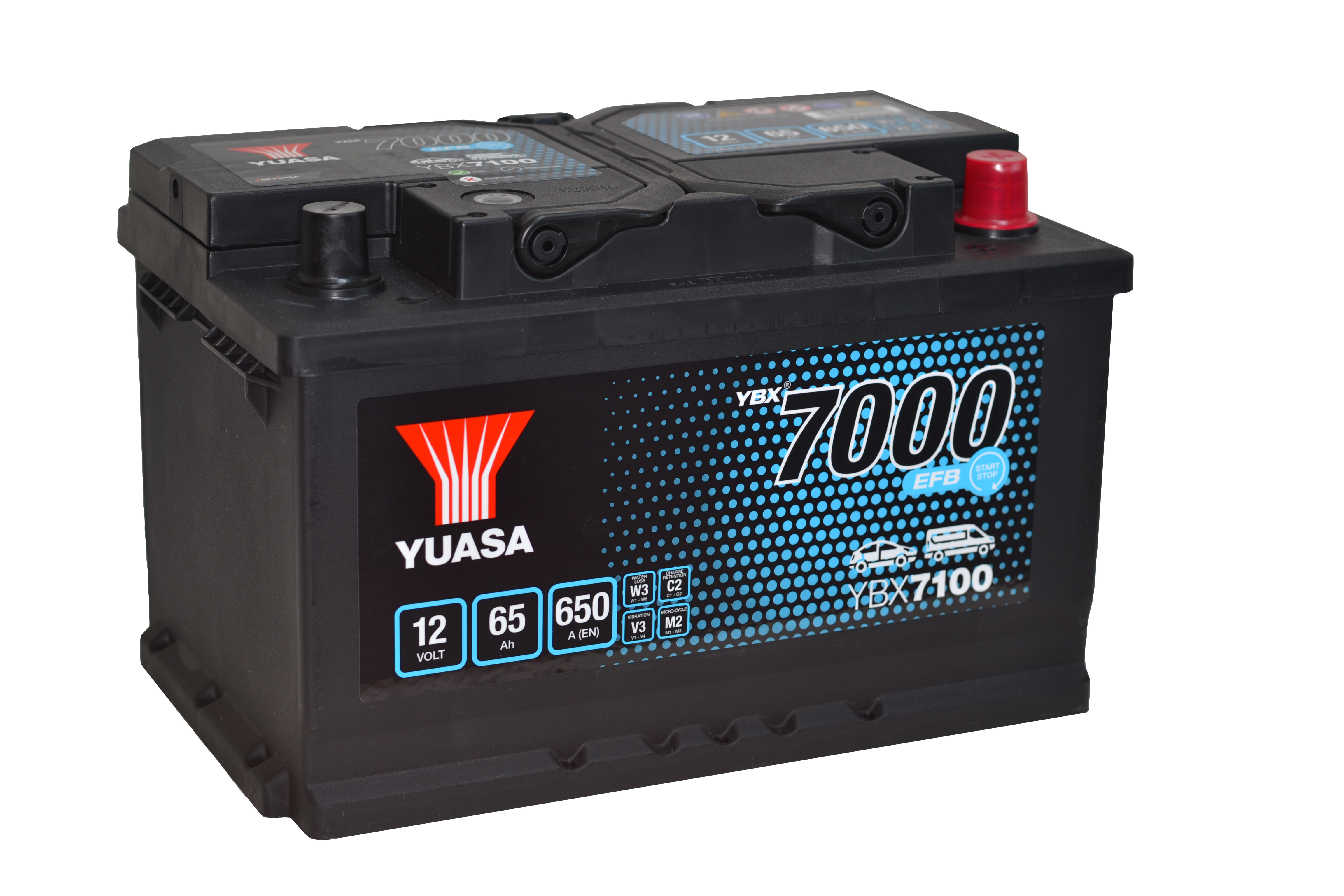 YUASA Starterbatterie AGM YBX7000 EFB Start Stop Plus 12 V, 65 Ah, 650 A ybx7100 12V 68Ah 650A für Ford