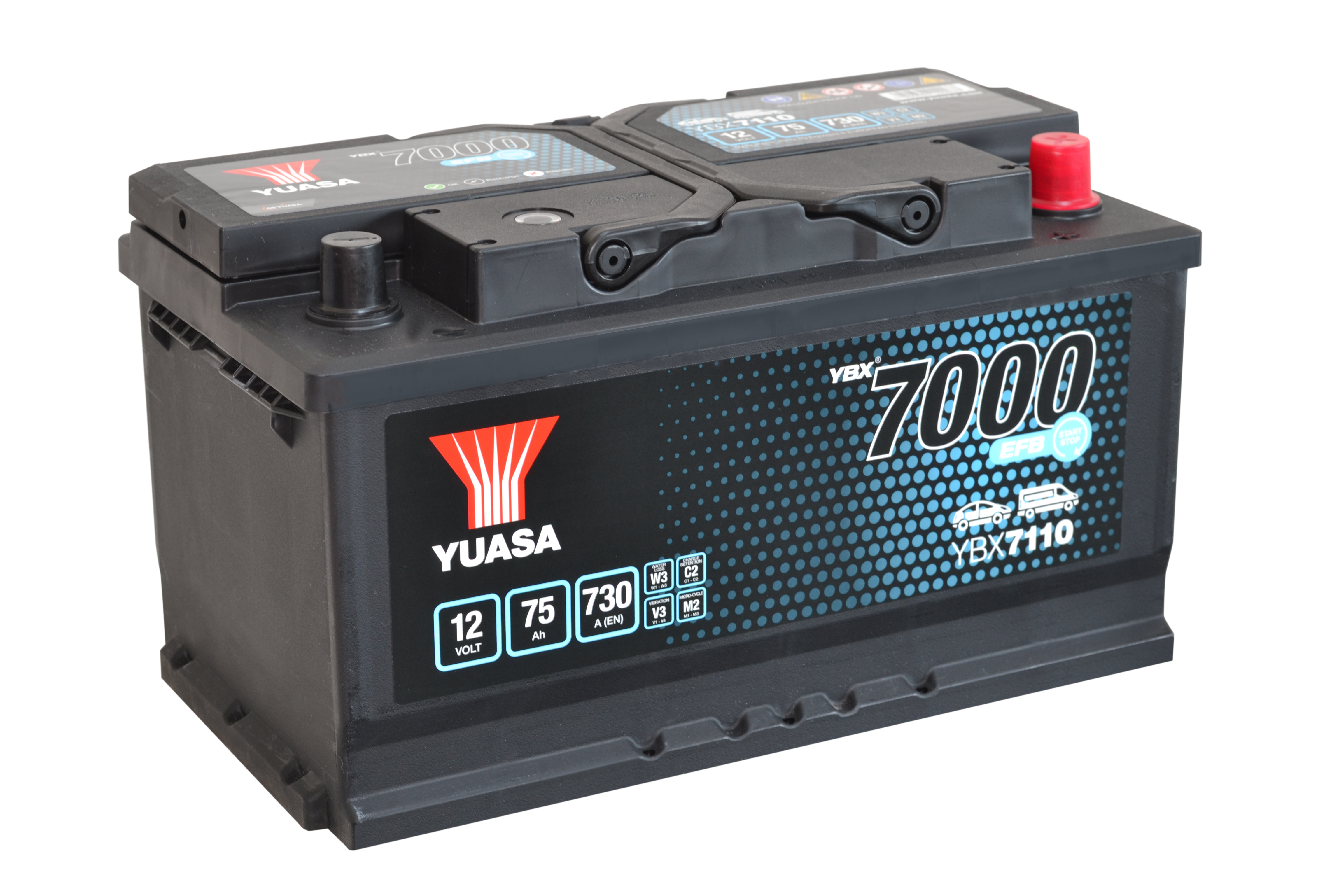 YUASA Starterbatterie YBX7000 EFB Start Stop Plus 12 V, 75 Ah, 730 A ybx7110 12V 68Ah 730A für Ford