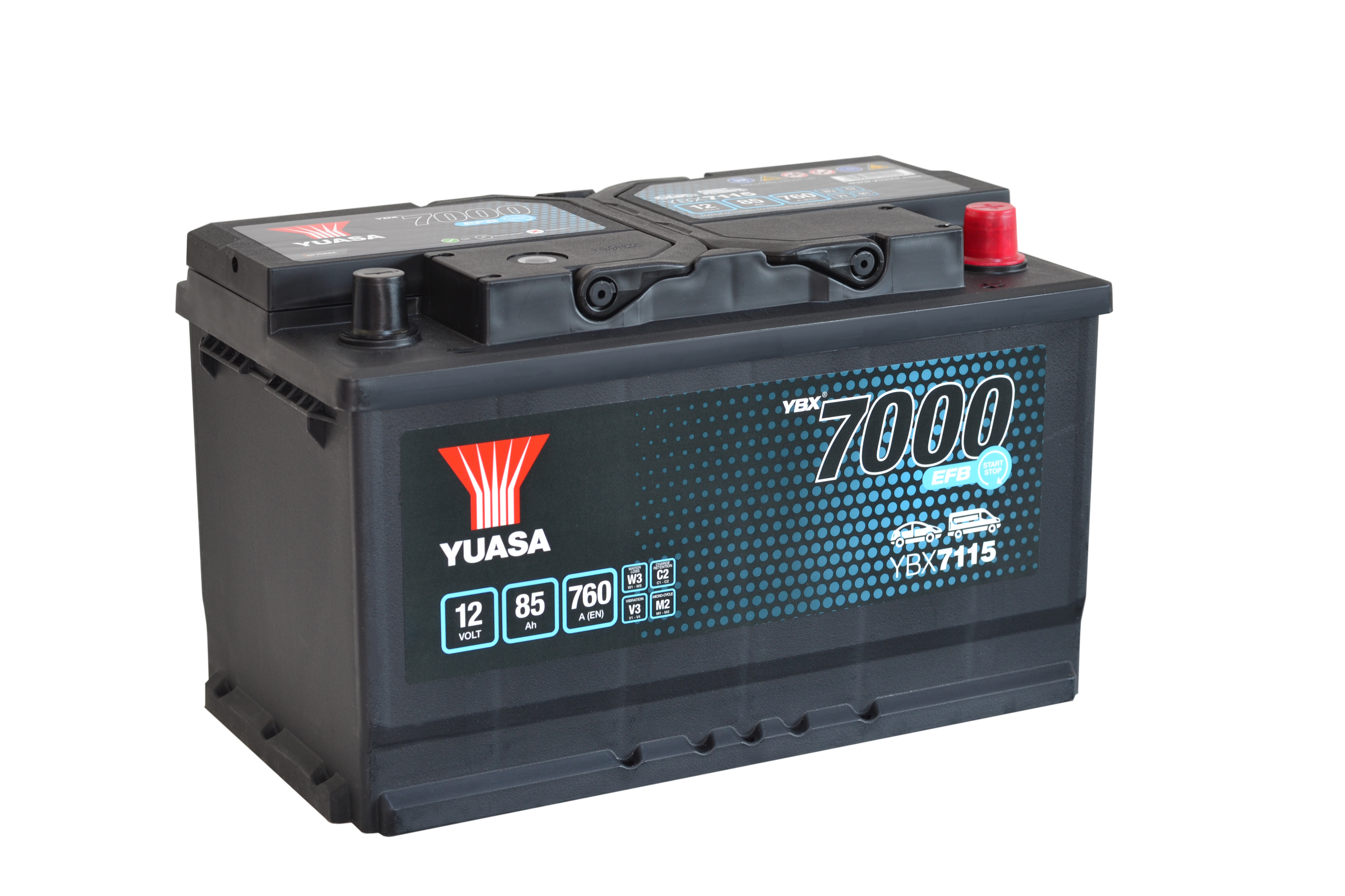 YUASA Starterbatterie YBX7000 EFB Start Stop Plus 12 V, 85 Ah, 760 A ybx7115 12V 68Ah 760A für ALFA ROMEO Opel Vaughall VW Ford TOYOTA NISSAN BMW LAN