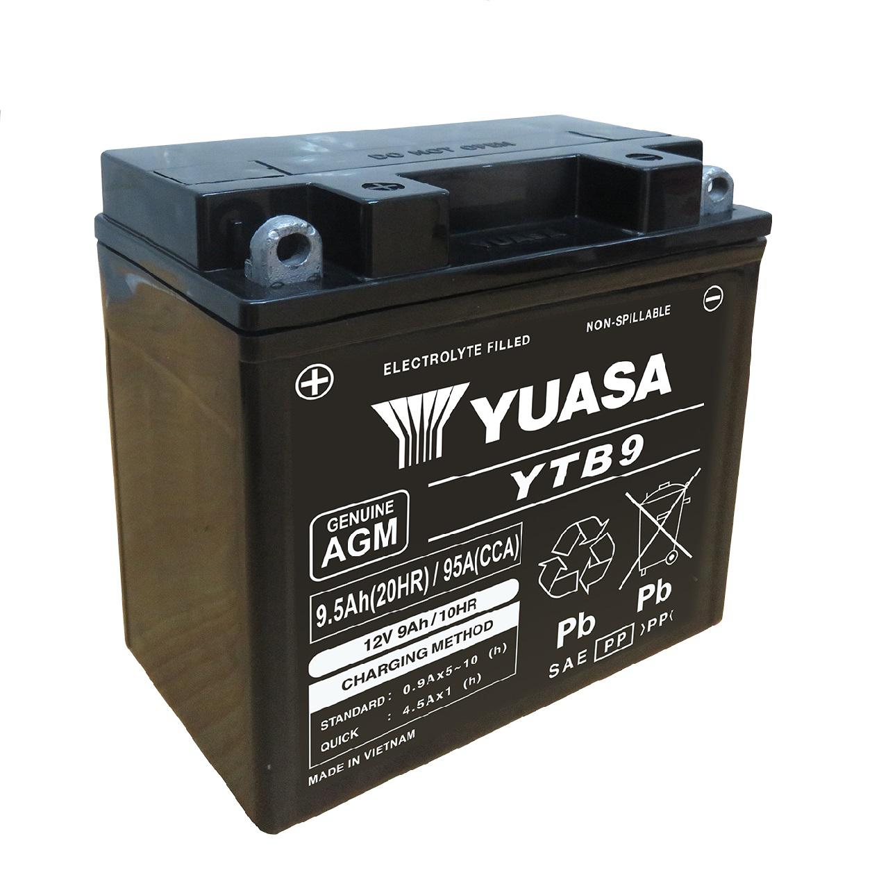 YUASA Starterbatterie AGM YTB9 Maintenance Free 12V 9Ah 95A ytb9 68Ah