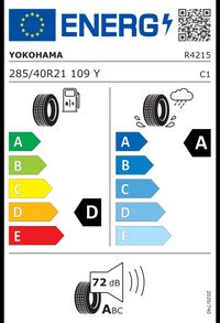 Yokohama Sommerreifen "285/40 R21 109Y XL RPB - Advan Sport (V105T)", Art.-Nr. R4215
