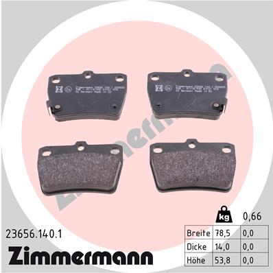 ZIMMERMANN Bremsbelagsatz Bremsbeläge Hinterachse für TOYOTA - Bild 3