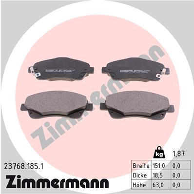 Bremsbeläge vorne für Toyota Avensis T25 Corolla E12 ZIMMERMANN - Bild 3