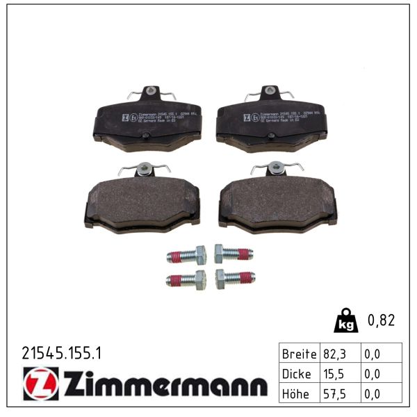 Zimmermann Bremsbelagsatz, Scheibenbremse [Hersteller-Nr. 21545.155.1] für Nissan - Bild 4