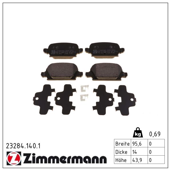 Zimmermann 23284.140.1 Bremsbelagsatz für Scheibenbremse Bremsbelagsatz - Bild 4