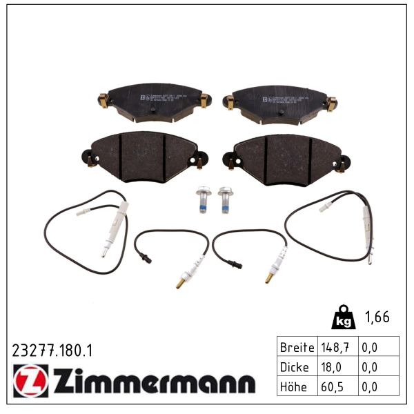 Zimmermann Bremsbelagsatz, Scheibenbremse [Hersteller-Nr. 23277.180.1] für Citroën - Bild 5