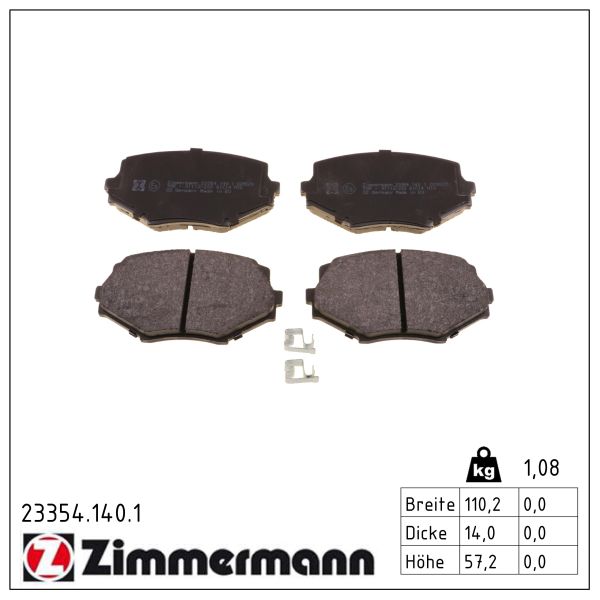 ZIMMERMANN Bremsbelagsatz Bremsbeläge VORDERACHSE für MAZDA MX-5 - Bild 3