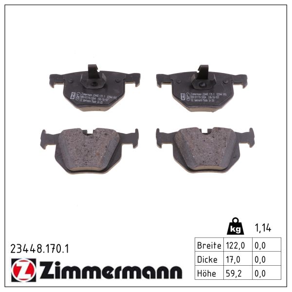 Zimmermann 23448.170.1 Bremsbelagsatz für Scheibenbremse Bremsbelagsatz - Bild 4