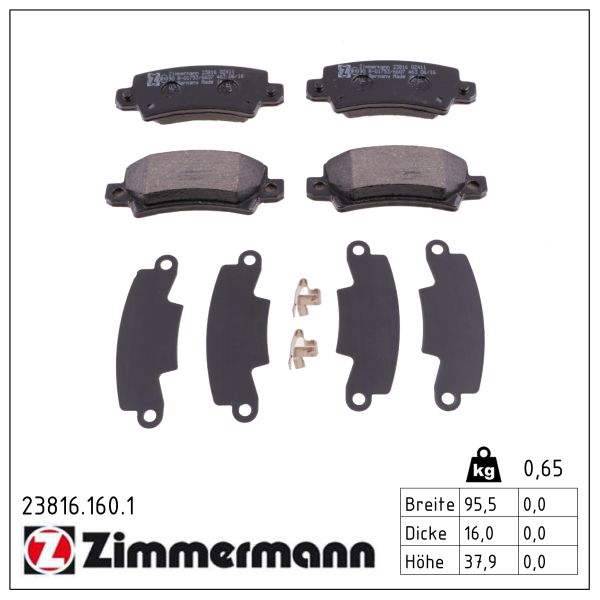 Zimmermann 23816.160.1 Bremsbelagsatz für Scheibenbremse Bremsbelagsatz - Bild 4