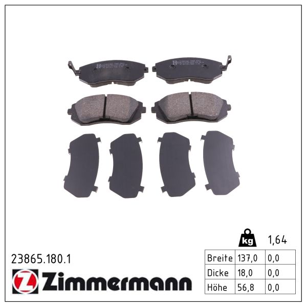 Zimmermann 23865.180.1 Bremsbelagsatz für Scheibenbremse Bremsbelagsatz - Bild 5