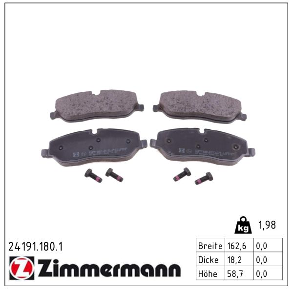 Zimmermann Bremsbeläge vorne (Satz) [Hersteller-Nr. 24191.180.1] für Land Rover - Bild 4