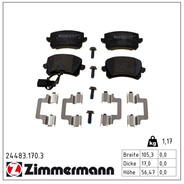 Zimmermann 24483.170.3 Bremsbelagsatz für Scheibenbremse Bremsbelagsatz - Bild 3