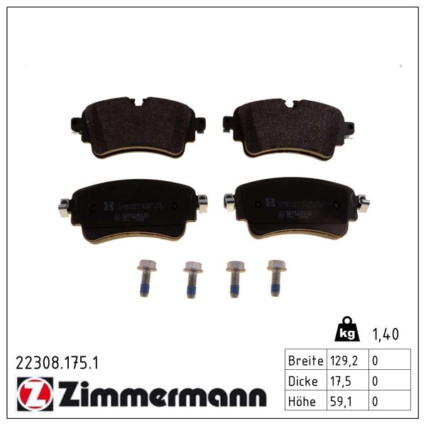 Zimmermann Bremsbeläge hinten (Satz) [Hersteller-Nr. 22308.175.1] für VW, Audi - Bild 3