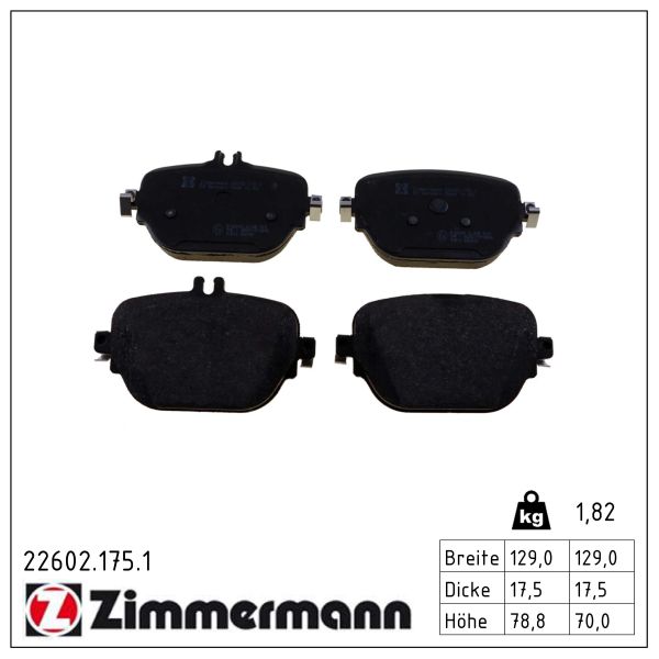 Zimmermann 22602.175.1 Bremsbelagsatz für Scheibenbremse Bremsbelagsatz - Bild 3