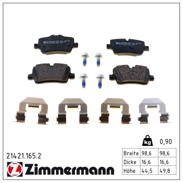 Zimmermann 21421.165.2 Bremsbelagsatz für Scheibenbremse Bremsbelagsatz - Bild 2