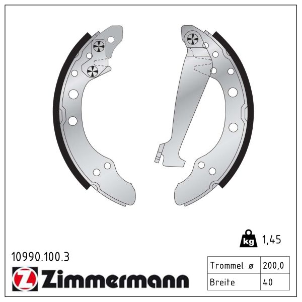Zimmermann Bremsbacken Hinten Audi Seat Vw 10990.100.3 - Bild 5