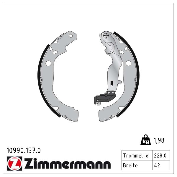 Zimmermann Bremsbackensatz [Hersteller-Nr. 10990.157.0] für Dacia - Bild 4