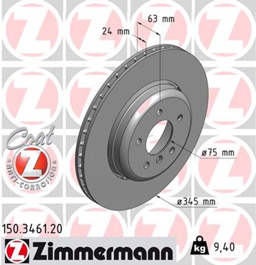 ZIMMERMANN Bremsscheibe "COAT Z", Art.-Nr. 150.3461.20