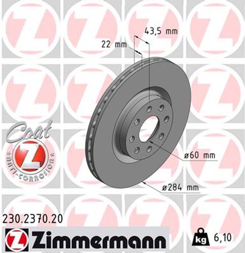 ZIMMERMANN Bremsscheibe "COAT Z", Art.-Nr. 230.2370.20