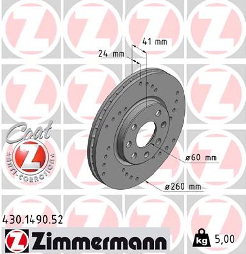 ZIMMERMANN Bremsscheibe "SPORT COAT Z", Art.-Nr. 430.1490.52